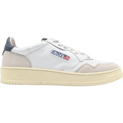 White Blue Leather Suede Sneakers , male, Sizes: 7 UK - Autry - Modalova