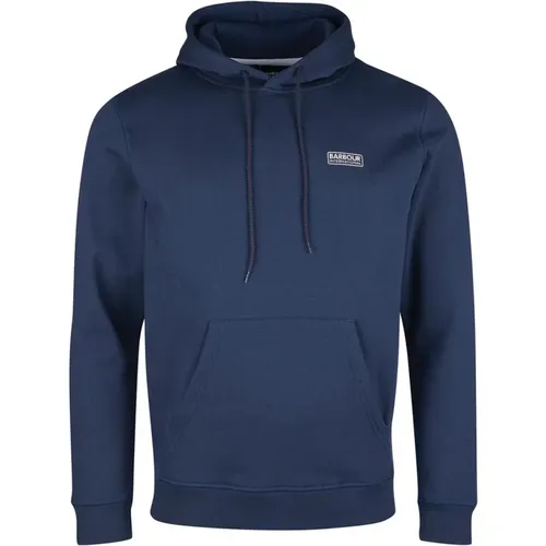 Blaue Baumwollmischung Hoodie mit Kängurutasche , Herren, Größe: L - Barbour - Modalova