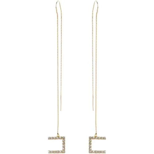 Str Logo Pendant Earrings , female, Sizes: ONE SIZE - Elisabetta Franchi - Modalova