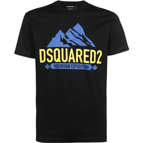 Bedrucktes Crew-neck T-Shirt , Herren, Größe: L - Dsquared2 - Modalova