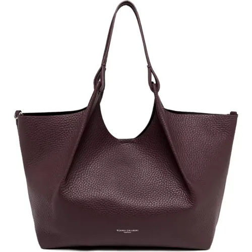 Ikonoische Ledertasche mit Farbgriffen , Damen, Größe: ONE Size - Gianni Chiarini - Modalova