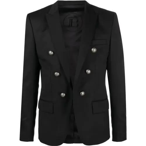 Button wool blazer , male, Sizes: L, XL, 2XL - Balmain - Modalova