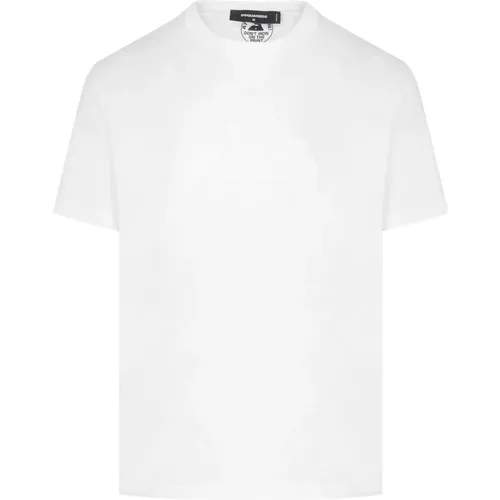 Weißes Tonal Ahornblatt T-Shirt , Herren, Größe: L - Dsquared2 - Modalova
