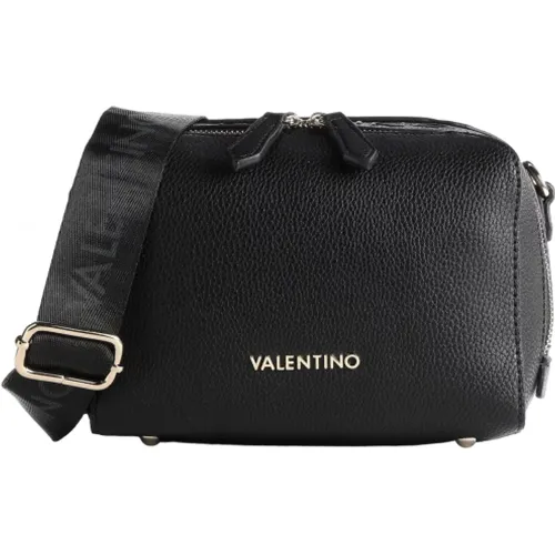 Schwarze rechteckige Schultertasche mit goldenen Details , Damen, Größe: ONE Size - Valentino by Mario Valentino - Modalova