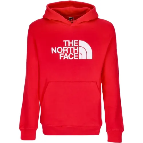 Rot/Weiß Hoodie mit Kordelzugkapuze , Herren, Größe: XL - The North Face - Modalova