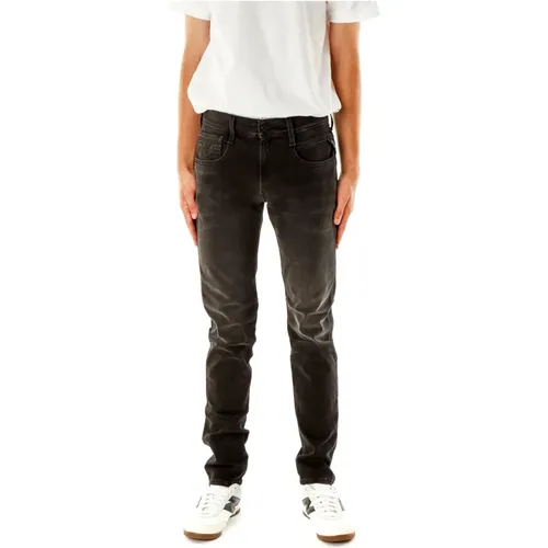 Slim Fit Mid Waist Jeans , Herren, Größe: W32 L32 - Replay - Modalova