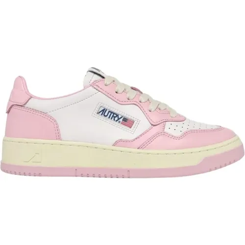 White Pink Medalist Low-Top Sneakers , female, Sizes: 4 UK, 2 UK, 3 UK, 5 UK, 6 UK - Autry - Modalova