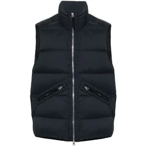 Padded Navy Vest High Collar Zipper , male, Sizes: L - Stone Island - Modalova