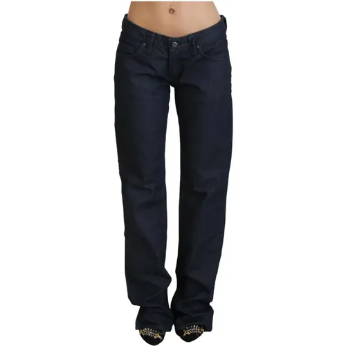 Dunkelblaue Jeans mit niedriger Taille und geradem Schnitt , Damen, Größe: W24 - Exte - Modalova