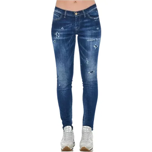 Chic Gewaschene Skinny Denim Jeans , Damen, Größe: W24 - Frankie Morello - Modalova
