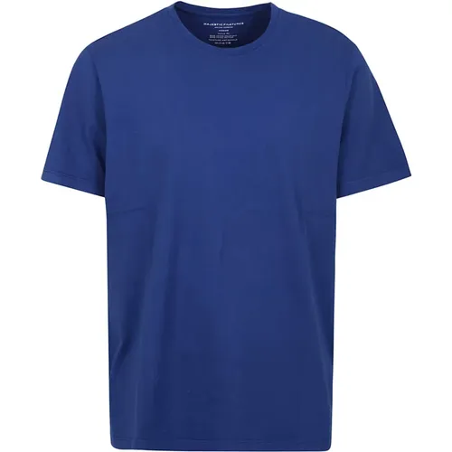 Blaues König T-Shirt , Herren, Größe: XL - majestic filatures - Modalova
