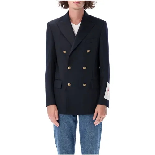 Double-breasted Dave Navy Blazer , male, Sizes: M, L, S - Golden Goose - Modalova