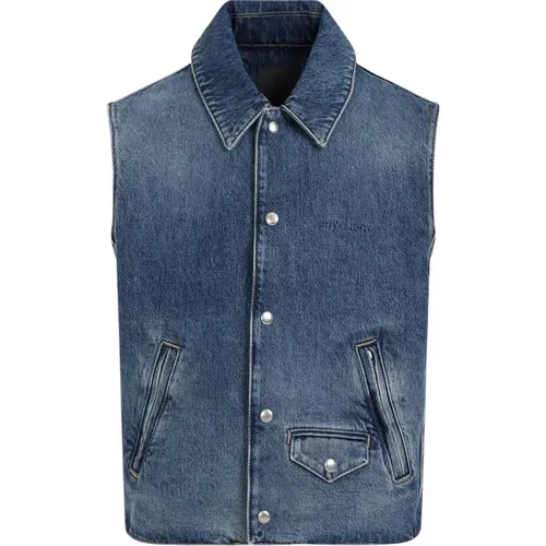 Indigo Denim Vest , male, Sizes: L - Givenchy - Modalova