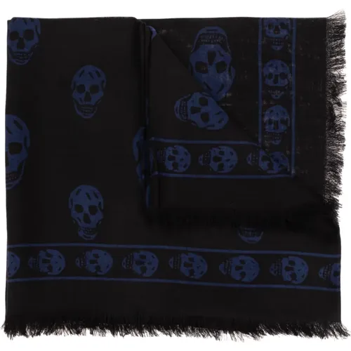 Schal mit Totenkopf Motiv , Herren, Größe: ONE Size - alexander mcqueen - Modalova