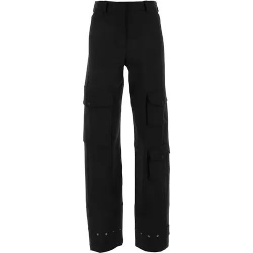 Schwarze Stretch-Woll-Cargohose , Damen, Größe: L - PT Torino - Modalova