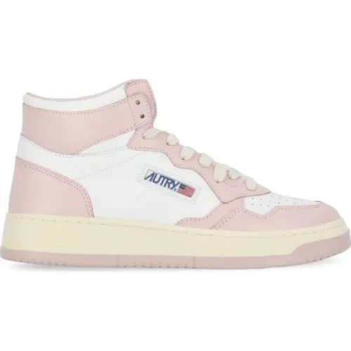 Pink High Top Sneakers Woman , female, Sizes: 4 UK, 6 UK, 7 UK, 5 UK, 3 UK - Autry - Modalova