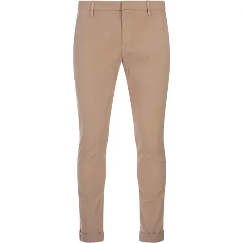 Slim Chino Trousers Hazelnut , male, Sizes: W32, W33, W35, W31, W36, W34 - Dondup - Modalova
