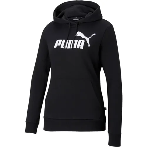 Schwarzer Sweatshirt mit Reißverschluss , Damen, Größe: L - Puma - Modalova