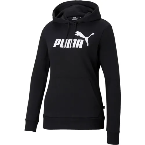 Schwarzer Sweatshirt mit Reißverschluss , Damen, Größe: M - Puma - Modalova