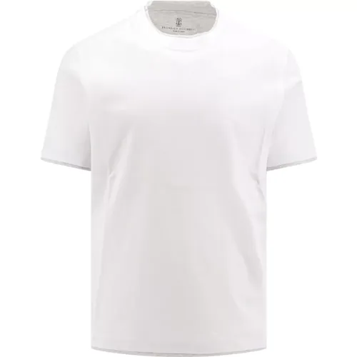 Crew-Neck T-Shirt , male, Sizes: S, L, M, 2XL - BRUNELLO CUCINELLI - Modalova
