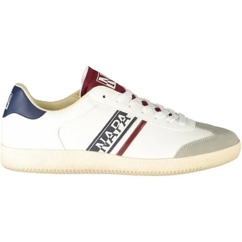 Weiße Polyester-Sneaker mit Schnürsenkeln, Kontrastdetails, Logo - Napapijri - Modalova