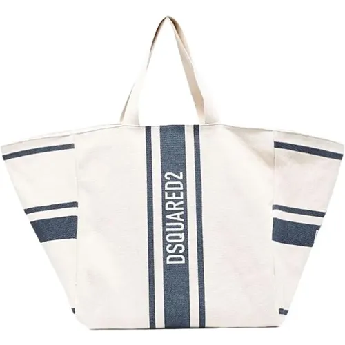 Cotton Tote Bag with Logo , female, Sizes: ONE SIZE - Dsquared2 - Modalova