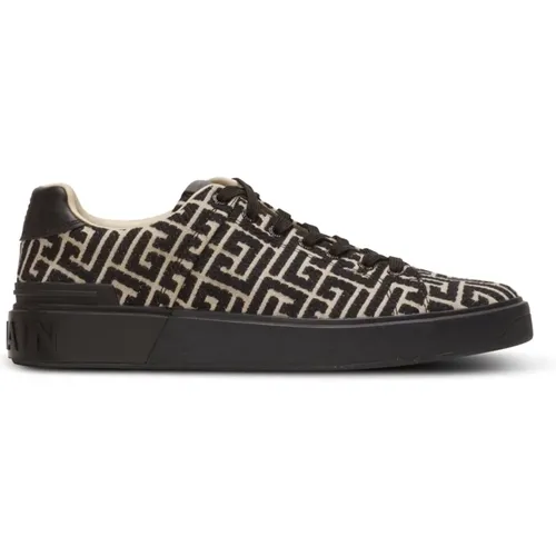 B-Court Trainer mit Jacquard-Monogramm , Herren, Größe: 42 EU - Balmain - Modalova