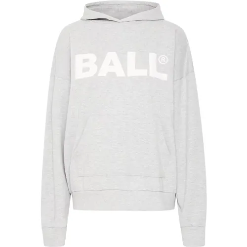 Logo Hoodie Sweatshirt Grey Melange , Damen, Größe: L - Ball - Modalova