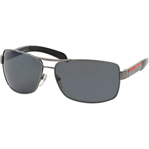 Gunmetal Polar Grey Rectangle Sunglasses , unisex, Sizes: ONE SIZE - Prada - Modalova