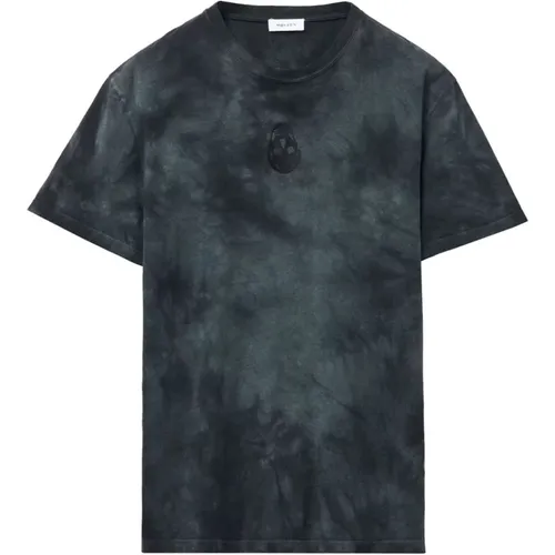 Dyed Cotton Logo T-Shirt in , male, Sizes: M, L, XL, S - alexander mcqueen - Modalova