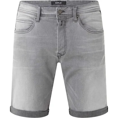 Grey Shorts , male, Sizes: W30 - Replay - Modalova