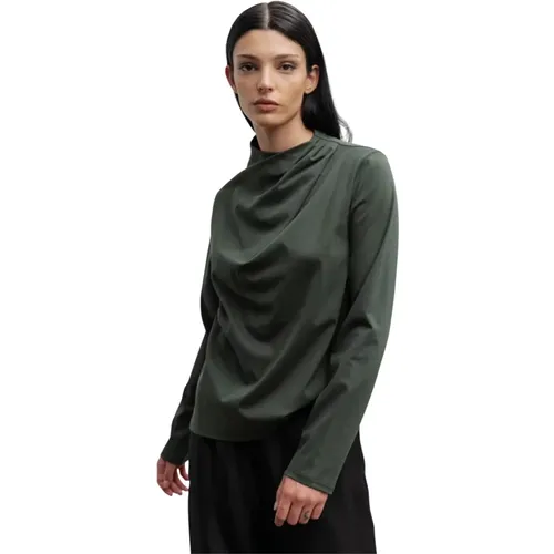 Jade jersey blouse army , Damen, Größe: XS - Ahlvar Gallery - Modalova