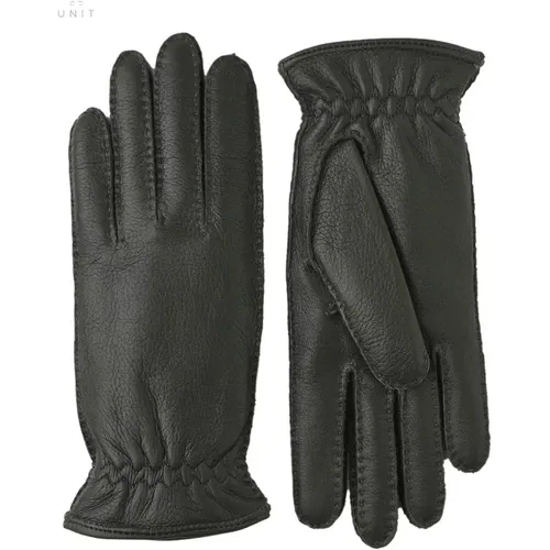 Montgomery Elk Leather Gloves with Cashmere Lining, Forest , male, Sizes: 9 IN, 8 1/2 IN - Hestra - Modalova