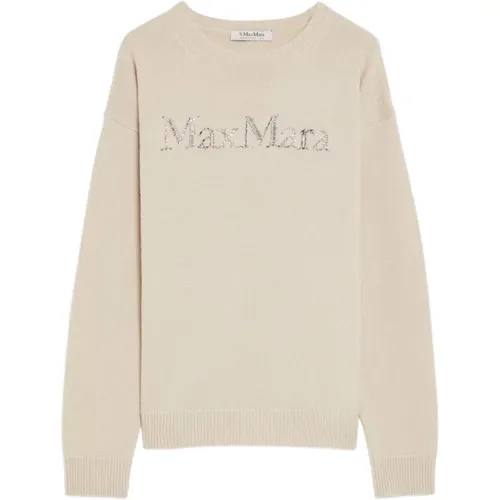 Ivory Woll-Kaschmir Pullover , Damen, Größe: S - Max Mara Studio - Modalova