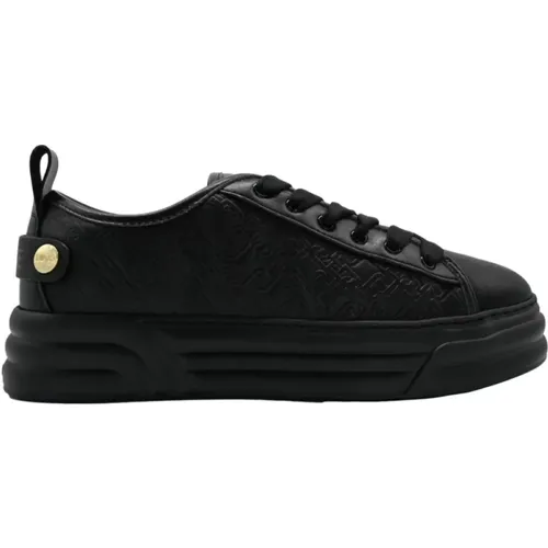 Schwarze Cleo Sneakers - Geprägtes Kalb - Liu Jo - Modalova