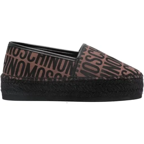 Braune Sandalen mit Logo-Motiv - Moschino - Modalova