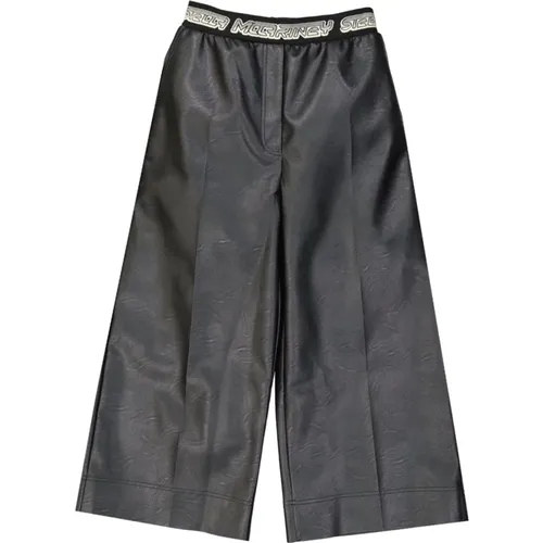 Cropped Leather Effect Pants , female, Sizes: S, 2XS, XS - Stella Mccartney - Modalova