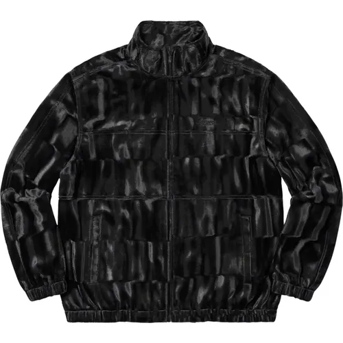 Velours Trainingsjacke Schwarz Limited Edition , Herren, Größe: L - Supreme - Modalova