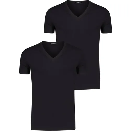 Er-Pack T-Shirt, Klassischer Schnitt, 100% Baumwolle , Herren, Größe: L - Dsquared2 - Modalova