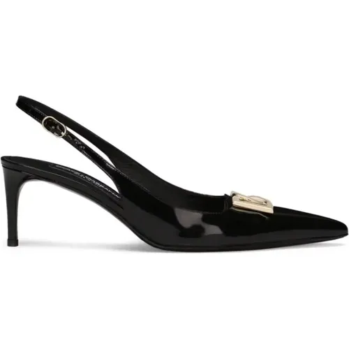 Nero Slingback Shoes , female, Sizes: 6 UK, 5 1/2 UK, 4 UK, 5 UK, 7 UK, 3 UK, 4 1/2 UK - Dolce & Gabbana - Modalova