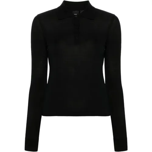 Schwarzes Polo-Shirt Damenmode - pinko - Modalova