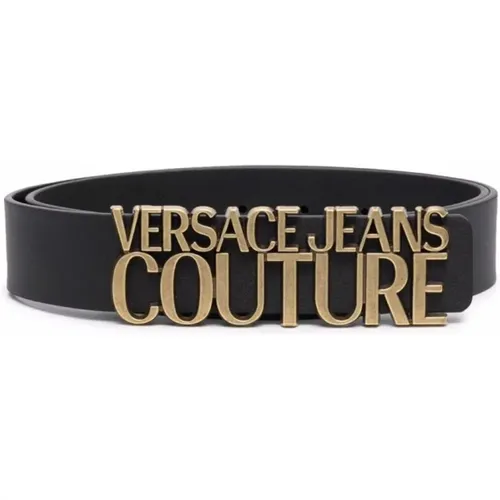 Logo Buckle Belt /Gold Leather , female, Sizes: 80 CM, 85 CM - Versace - Modalova