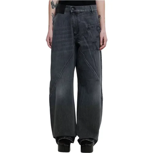 Twisted Worker Graue Denim Jeans,Straight Jeans - JW Anderson - Modalova
