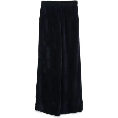 Velvet Palazzo Trousers Wide Leg , female, Sizes: S, L - Forte Forte - Modalova