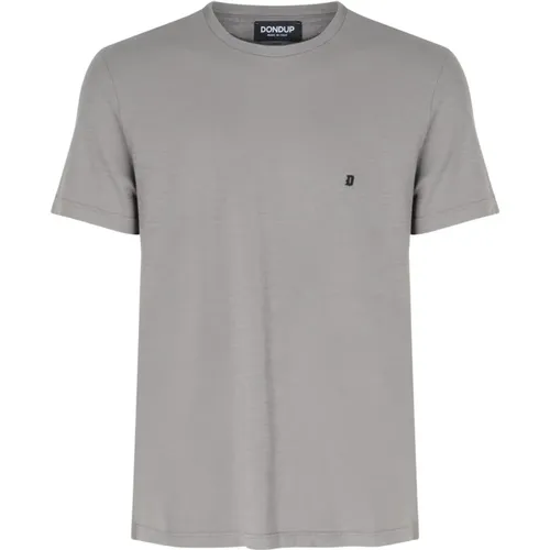 Kurzarm Jersey T-shirt Grau Rauch , Herren, Größe: M - Dondup - Modalova