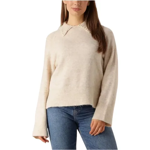 Weiße Strickpullover für moderne Frauen , Damen, Größe: XL - Y.A.S - Modalova