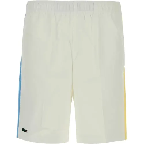 Weiße Bermuda-Shorts aus Polyester , Herren, Größe: L - Lacoste - Modalova