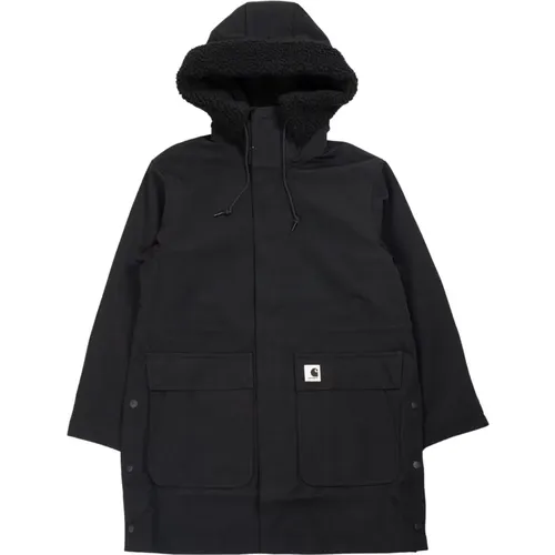 Schwarze Parka mit Fleece-gefütterter Kapuze - Carhartt WIP - Modalova