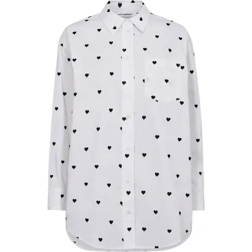 Heartcc Oversize Shirt Bluse Weiß , Damen, Größe: S - Co'Couture - Modalova