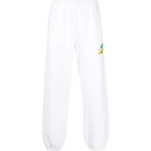 Off , Brush Arrows Logo Joggers , male, Sizes: M - Off White - Modalova